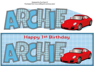 Red Porsche Archie 1st Large Dl