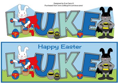 Easter Bunnies Super Heroes Luke Large Dl
