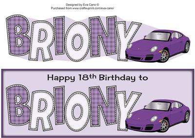 Purple Porsche Briony 18th Large Dl