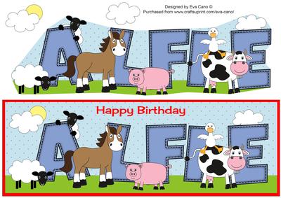 Farm Animals Alfie Large Dl