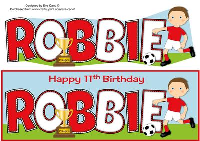 Footballer in Red & White Robbie 11th Large Dl
