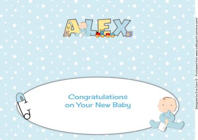 New Baby Boy Alex with Cute Baby & Bottle Large Dl Insert