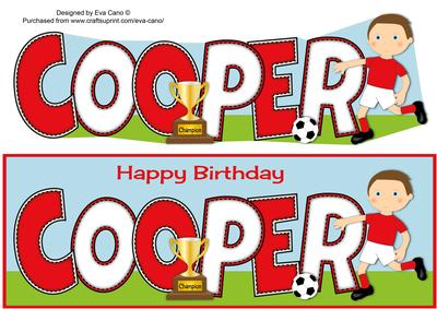 Footballer in Red & White Cooper Large Dl