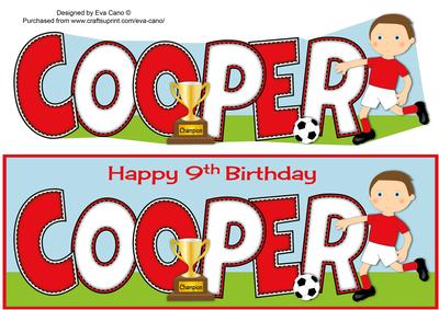 Footballer in Red & White Cooper 9th Large Dl
