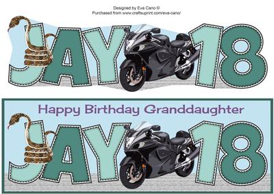 Motorbike & Snake Jay 18th Large Dl
