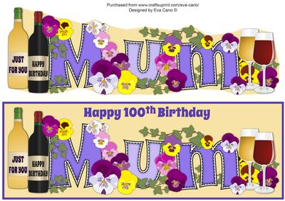 Bright Flowers & Wine Mum 100th Large Dl