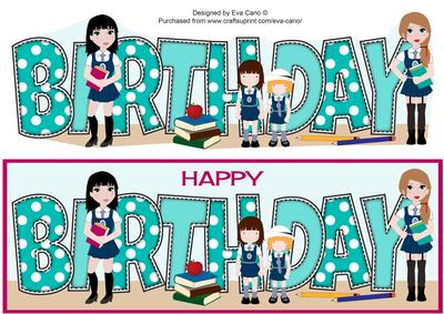 School Girls Birthday Large Dl