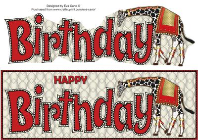 Indian Giraffe Birthday Large Dl 3