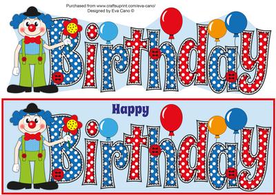 Charlie the Clown Birthday Large Dl