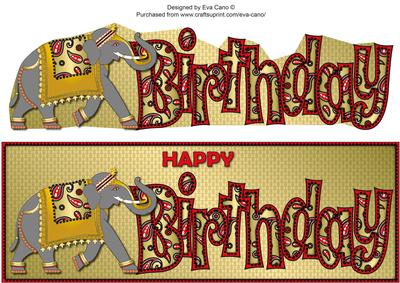 Grey Indian Elephant Birthday Large Dl 2