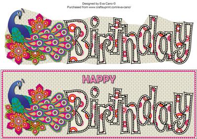 Indian Peacock Birthday Large Dl