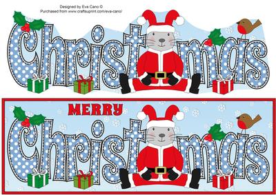 Rabbit Santa with Robin Christmas Large Dl