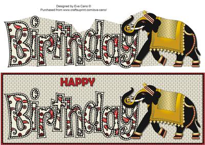 Black Indian Elephant Birthday Large Dl