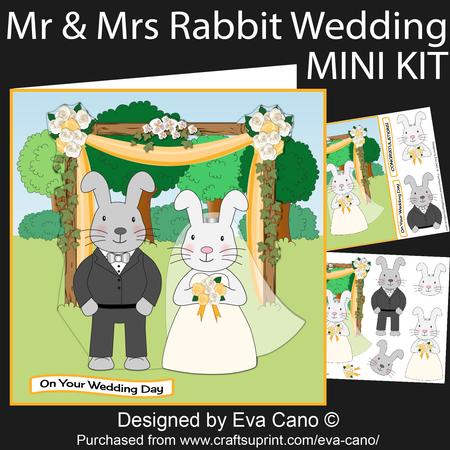 Mr & Mrs Rabbit Wedding 8x8 Mini Kit