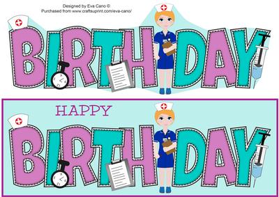 Cute Nurse Birthday Large Dl