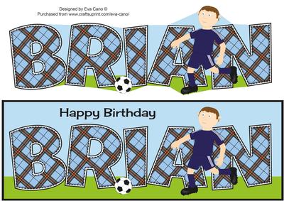 Footballer in Blue Brian Large Dl