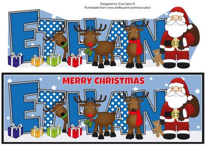 Santa and His Reindeers Ethan Large Dl