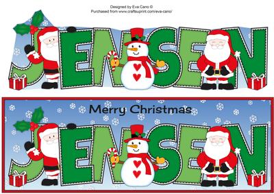 Santas & Snowman Jensen Large Dl