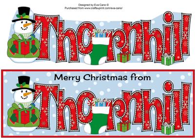 Merry Christmas from Thornhill Snowman Large Dl 2