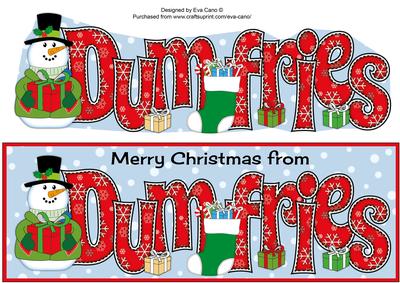 Merry Christmas from Dumfries Snowman Large Dl