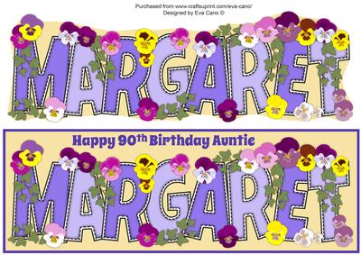 Bright Flowers Auntie Margaret 90th Large Dl