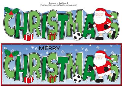 Footballer Santa in Red Christmas Large Dl