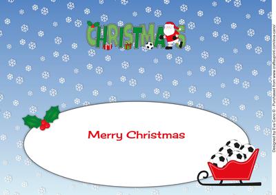 Footballer Santa in Red Christmas Large Dl Insert