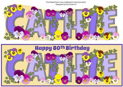 Bright Flowers Cathie 80th Large Dl
