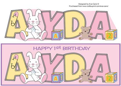 Cute Bunny with Baby Bottle Ayda 1st Large Dl