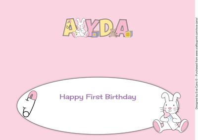 Cute Bunny with Baby Bottle Ayda 1st Large Dl Insert