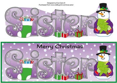 Snowman in Jacket with Tree Sister Large Dl