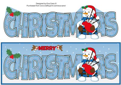 Scottish Snowman Piper Christmas Large Dl