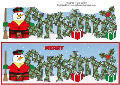 Scottish Snowman Christmas Large Dl 2