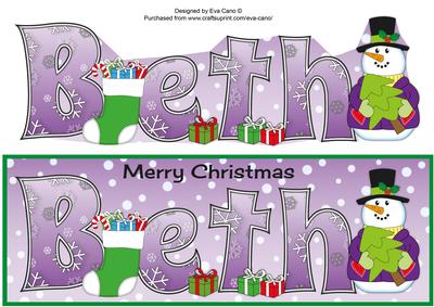 Snowman in Jacket with Tree Beth Large Dl