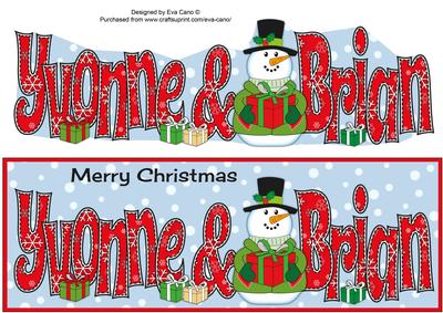 Snowman in Jacket Yvonne & Brian Large Dl