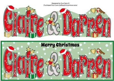 Christmas Names Claire & Darren Large Dl