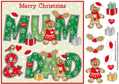 8x8 Gingerbread Christmas Mum & Dad