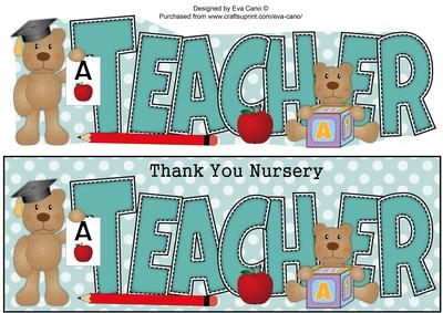 Thank You Nursery Teacher with Teddies Large Dl