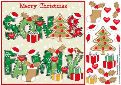 8x8 Gingerbread Christmas Son & Family