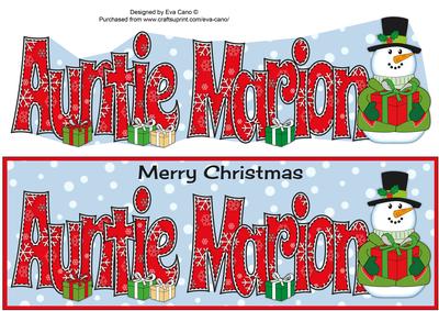 Snowman in Jacket Auntie Marion Large Dl