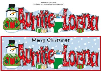Snowman in Jacket Auntie Lorna Large Dl