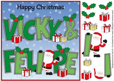 8x8 Christmas Names Vicky & Felipe