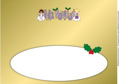 Christmas Angels Feliz Navidad Large Dl Blank Insert