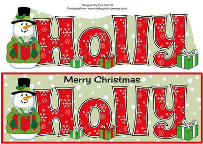 Snowman in Jacket Holly Large Dl