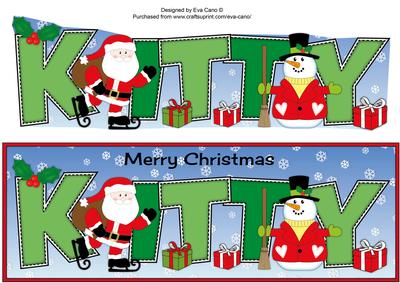 Santa & Snowman Kitty Large Dl