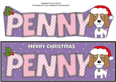 Christmas Kosmo the Dog Penny Large Dl