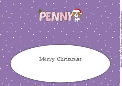 Christmas Kosmo the Dog Penny Large Dl Insert
