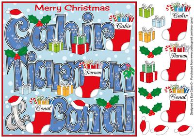 8x8 Christmas Names Cahir, Tiarnan & Conal
