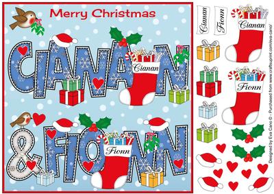 8x8 Christmas Names Cianan & Fionn