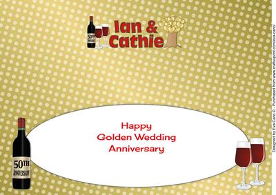Golden Wedding Anniversary Ian & Cathie Large Dl Insert
